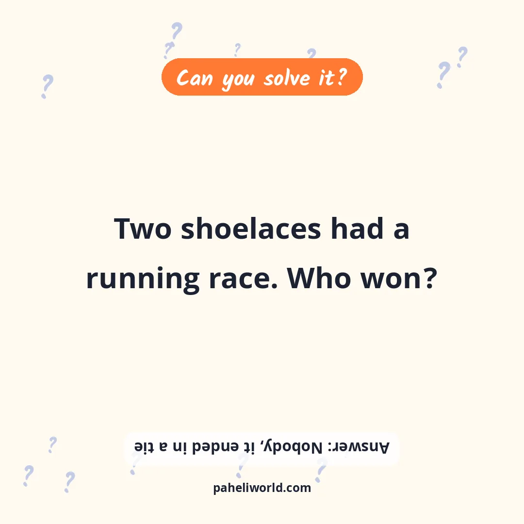 Riddle: Two shoelaces had a running race. Who won?