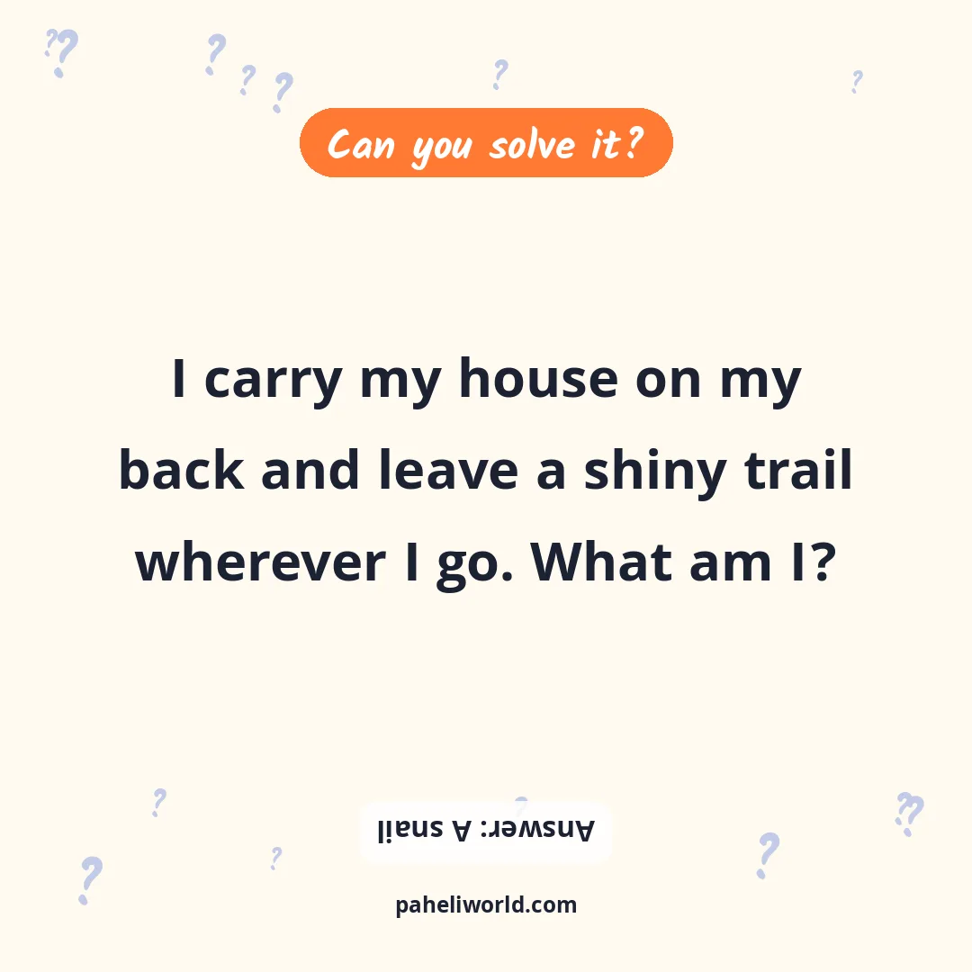 Riddle: I carry my house on my back and leave a shiny trail wherever I go. What am I?
