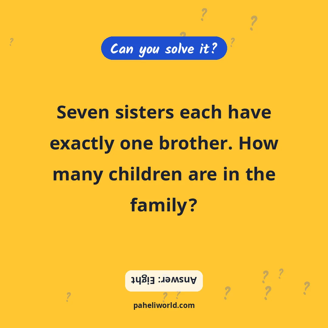Riddle: Seven sisters each have exactly one brother. How many children are in the family?